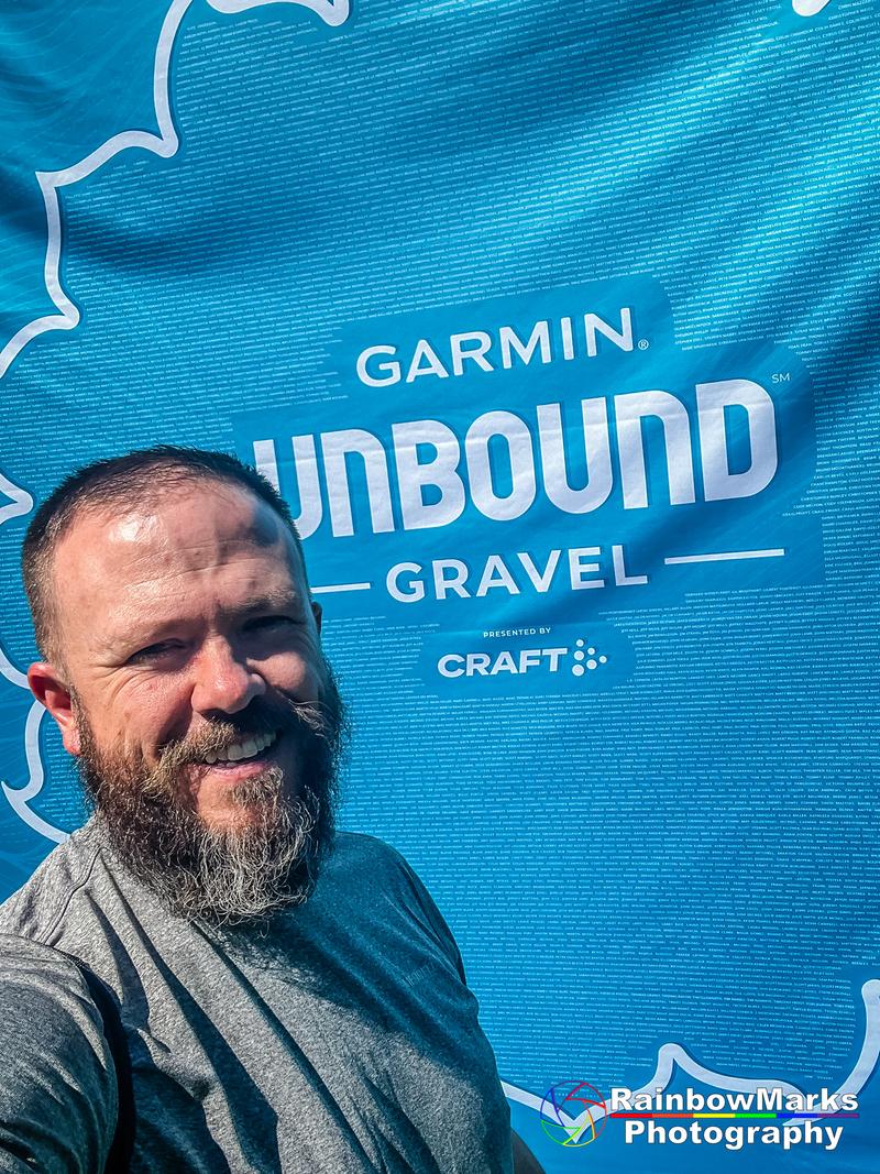 Unbound Gravel Sign Selfie