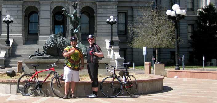 Riding from Parker to Denver in Colorado